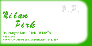 milan pirk business card